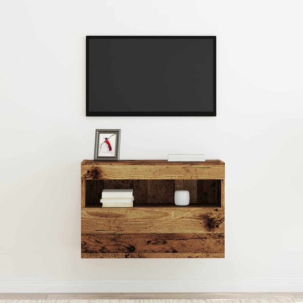 TV-Wandschrank mit LED Altholz 60x30x40 cm