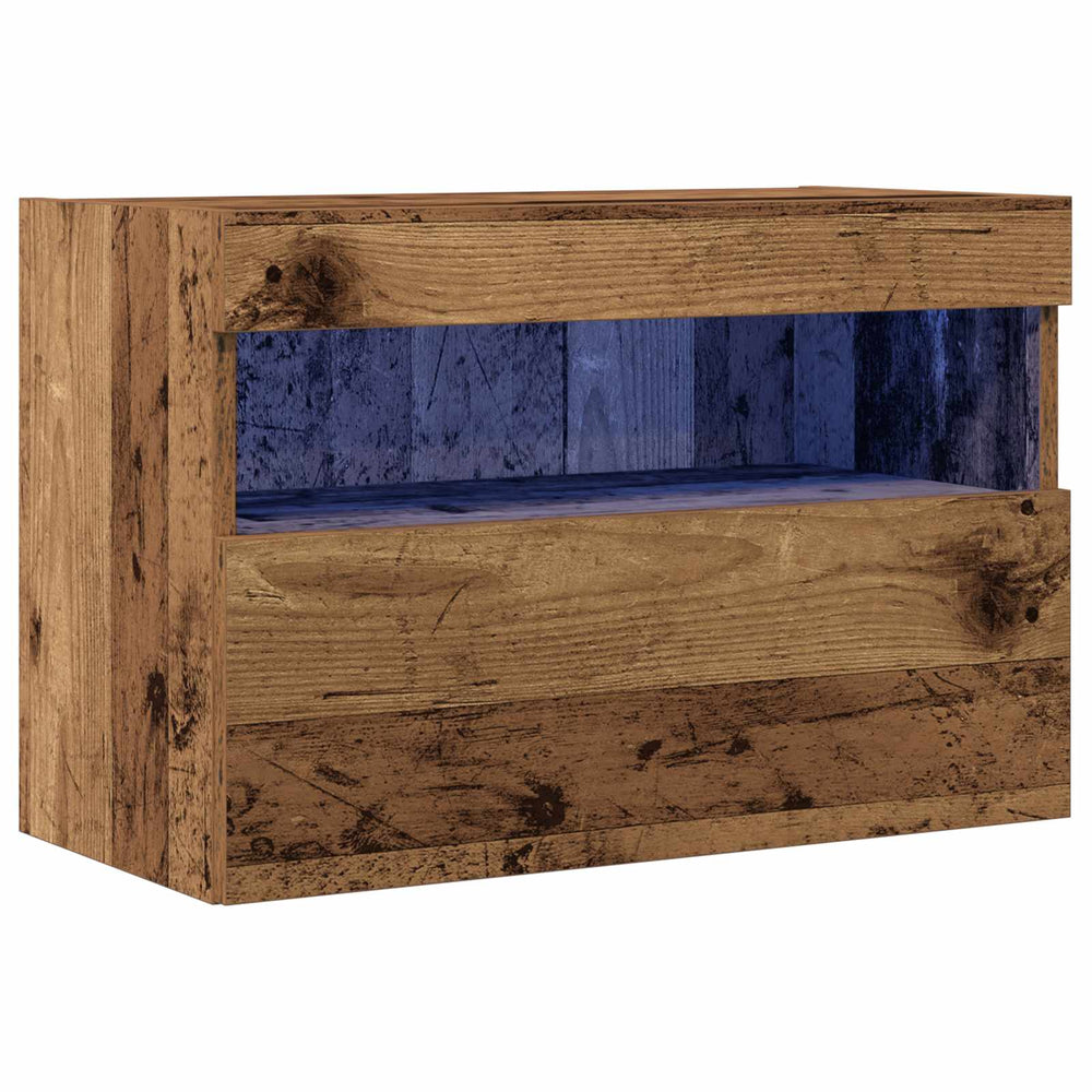 TV-Wandschrank mit LED Altholz 60x30x40 cm