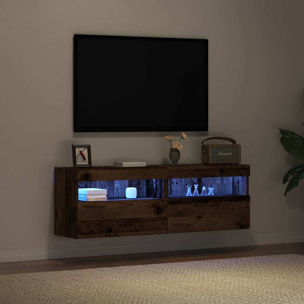 TV-Wandschrank 2er Set Altholz 60 cm