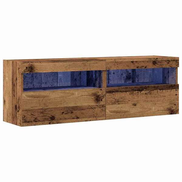 TV-Wandschrank 2er Set Altholz 60 cm