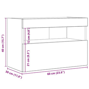 TV-Wandschrank 2er Set Altholz 60 cm