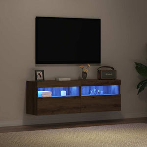 TV-Wandschrank mit LED, Eiche, 60cm, 2er-Set