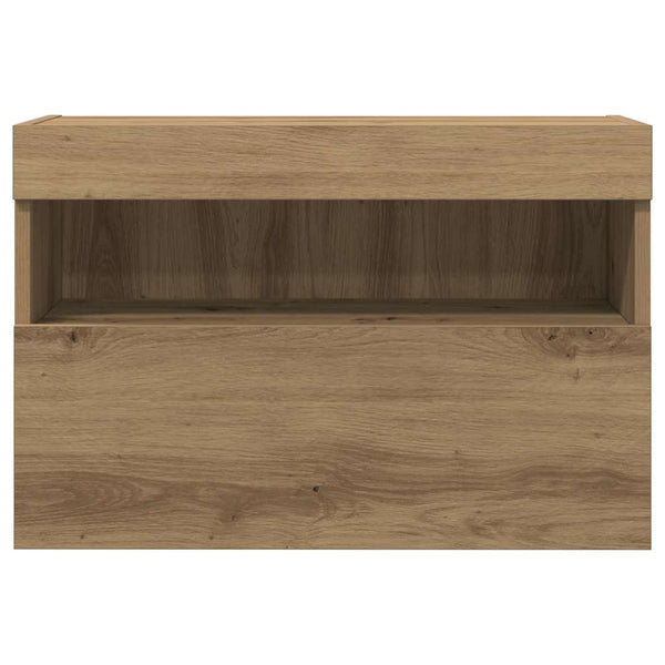 TV-Wandschrank mit LED, Eiche, 60cm, 2er-Set