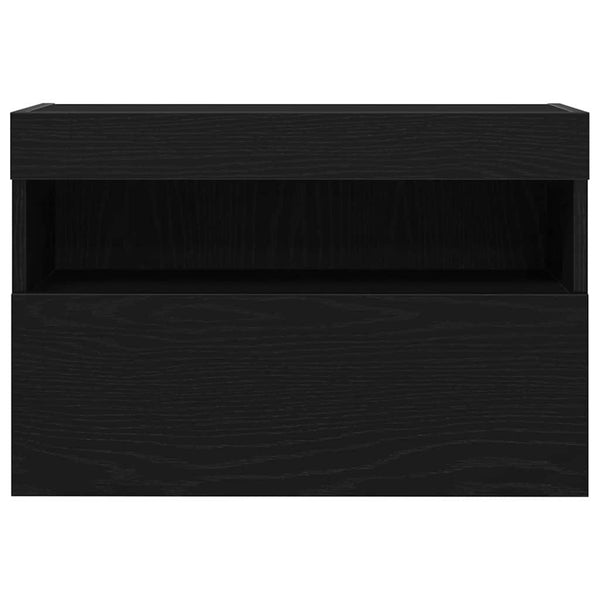TV-Wandschrank mit LED Eichen-Optik Schwarz