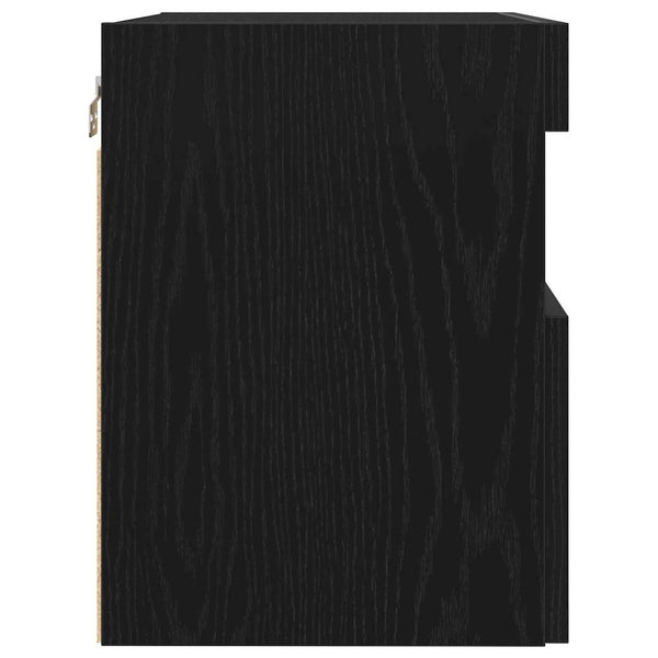 TV-Wandschrank mit LED Eichen-Optik Schwarz