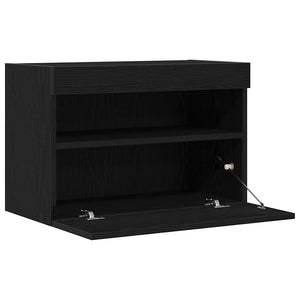 TV-Wandschrank Schwarz Eichen-Optik, 2er-Set