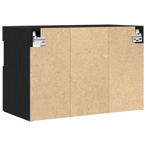 TV-Wandschrank Schwarz Eichen-Optik, 2er-Set