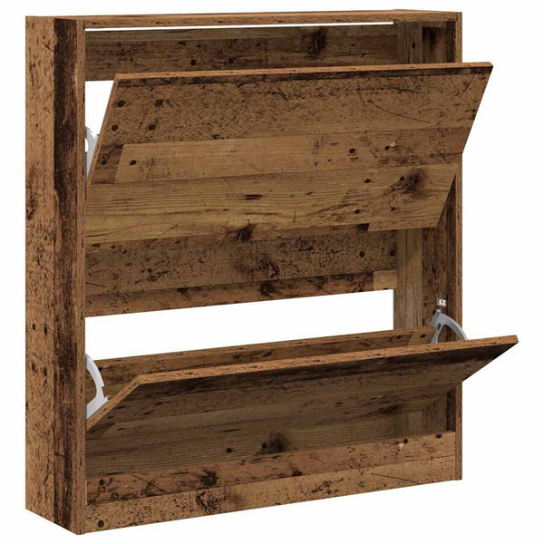 Schuhschrank Altholz mit Regal 80cm