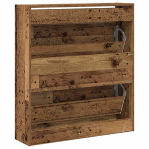 Schuhschrank Altholz mit Regal 80cm