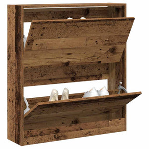 Schuhschrank Altholz mit Regal 80cm