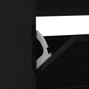 Schuhschrank Schwarz Eichenoptik mit Regal