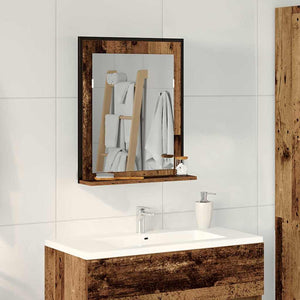 Spiegel Altholz 50x60 cm mit Ablage