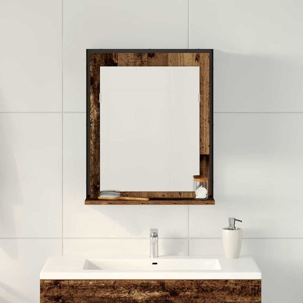 Spiegel Altholz 50x60 cm mit Ablage