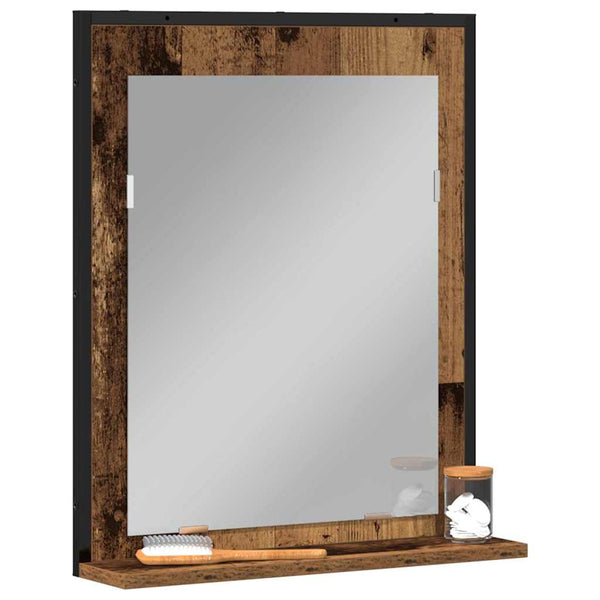 Spiegel Altholz 50x60 cm mit Ablage