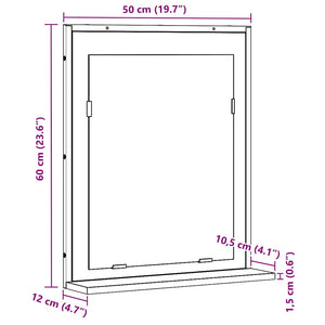 Spiegel Altholz 50x60 cm mit Ablage