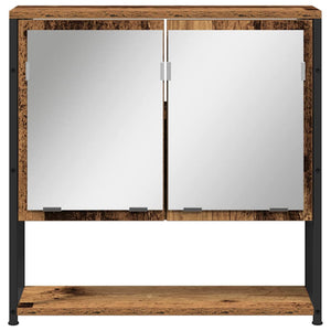 Spiegelschrank mit Regal Altholz 60x60 cm
