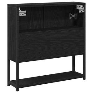Spiegelschrank mit Regal Schwarz Eichen-Optik 60 cm