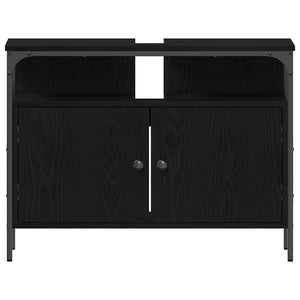 Waschbeckenschrank Schwarz Eichen-Optik 80 cm