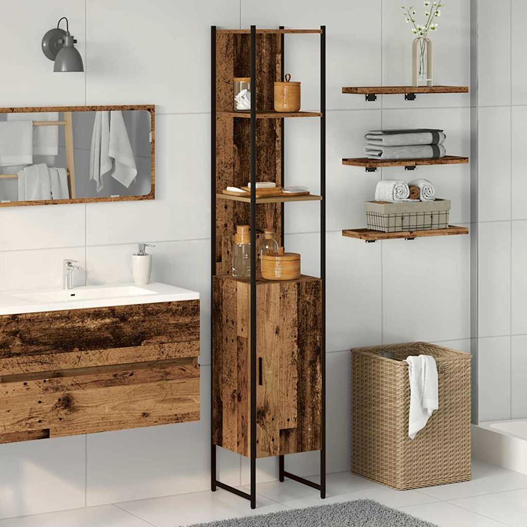 Badezimmerschrank Altholz 33x33x185,5cm