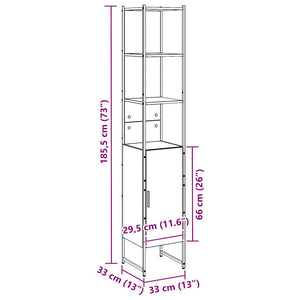 Badezimmerschrank Altholz 33x33x185,5cm