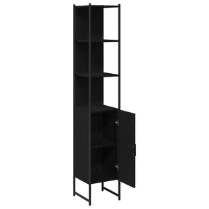 Schwarzer Badezimmerschrank Eichen-Optik, 185,5 cm