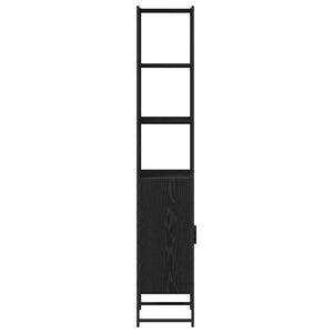 Schwarzer Badezimmerschrank Eichen-Optik, 185,5 cm