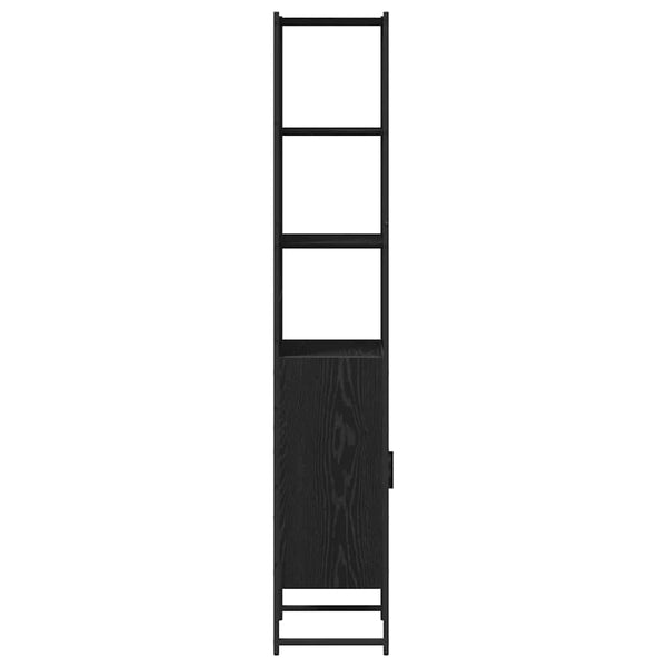 Schwarzer Badezimmerschrank Eichen-Optik, 185,5 cm