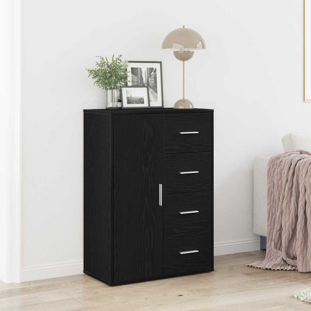 Sideboard Schwarz Eichenoptik 60 cm