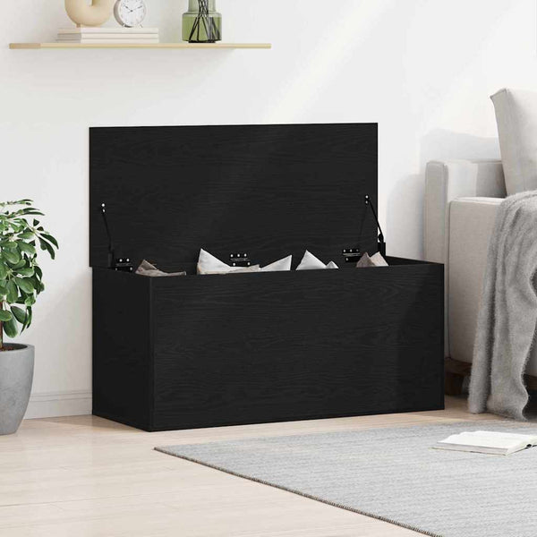 Aufbewahrungsbox Schwarz Eichen-Optik 100 cm