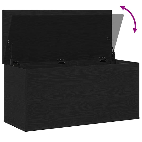 Aufbewahrungsbox Schwarz Eichen-Optik 100 cm