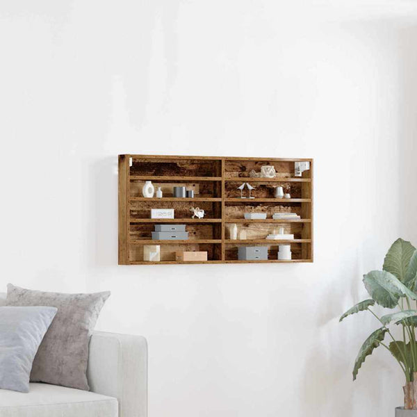Wandvitrine mit Regal Altholz