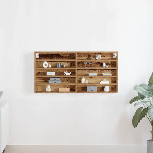 Wandvitrine mit Regal Altholz