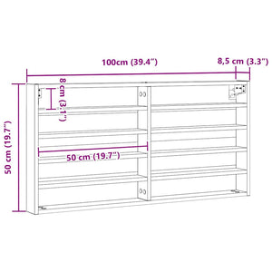 Wandvitrine Artisan Eiche 100 cm
