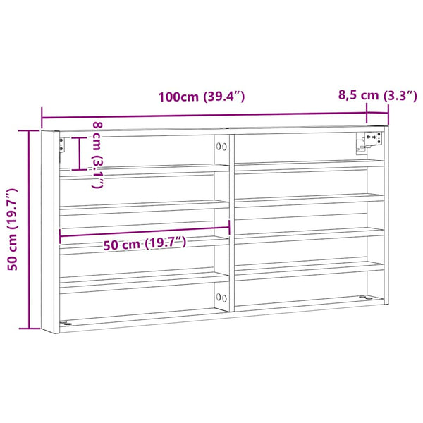 Wandvitrine Artisan Eiche 100 cm