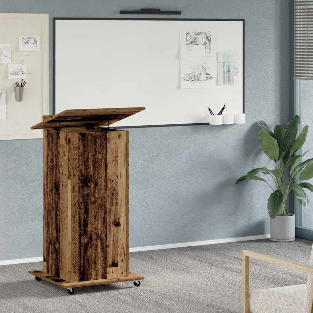 Podium mit Schubladen Altholz 55x55x107cm