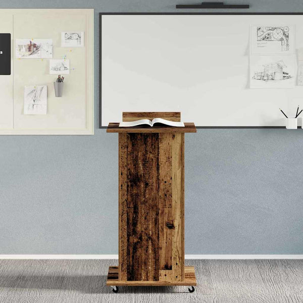 Podium mit Schubladen Altholz 55x55x107cm