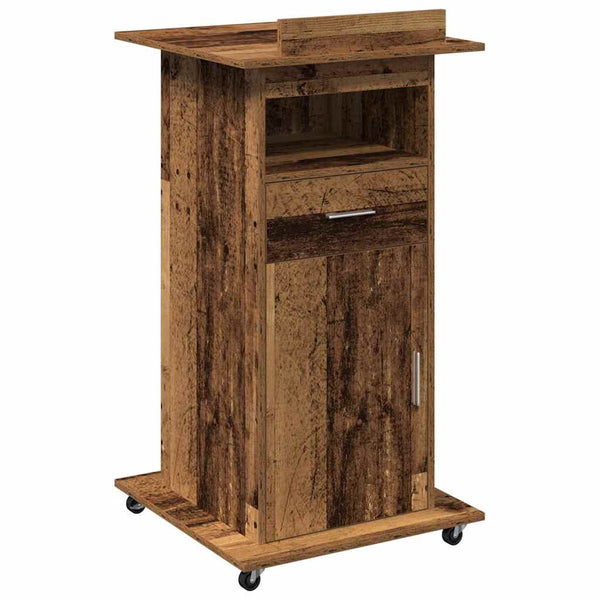 Podium mit Schubladen Altholz 55x55x107cm