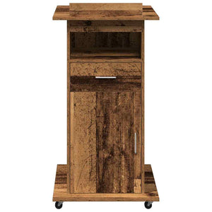 Podium mit Schubladen Altholz 55x55x107cm