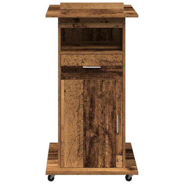 Podium mit Schubladen Altholz 55x55x107cm