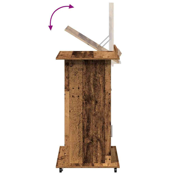 Podium mit Schubladen Altholz 55x55x107cm