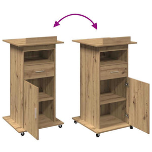 Podium mit Regal Artisan-Eiche 55x55x107cm