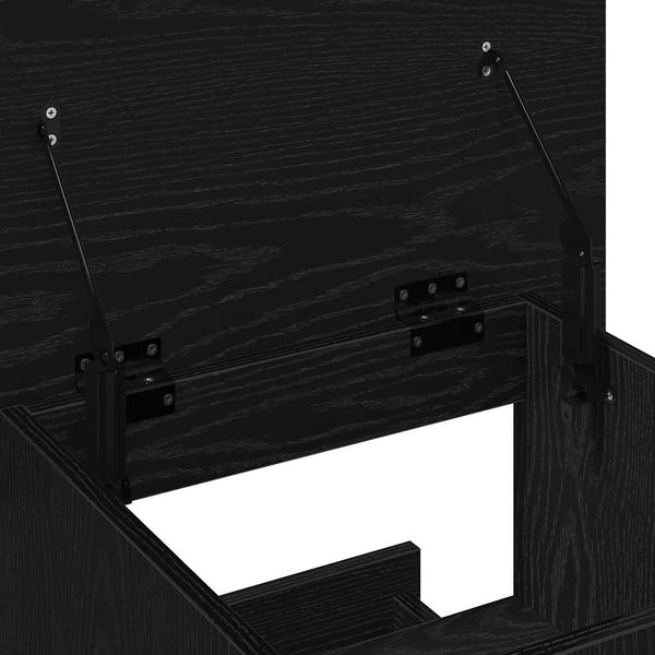 Schwarzes Podest Eichenoptik 55x55x107 cm