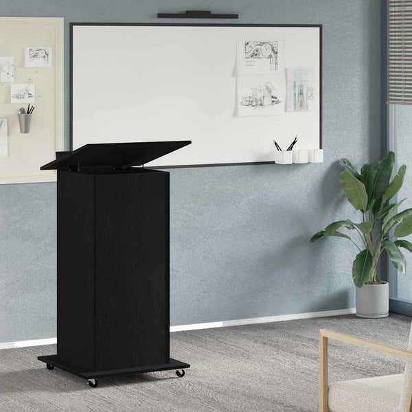 Schwarzes Podest Eichenoptik 55x55x107 cm