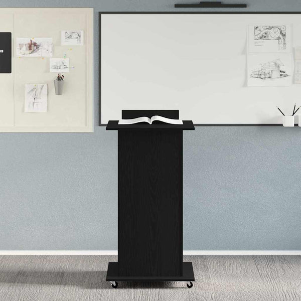 Schwarzes Podest Eichenoptik 55x55x107 cm