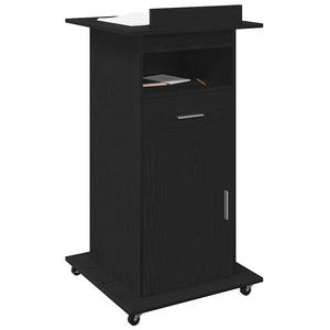 Schwarzes Podest Eichenoptik 55x55x107 cm