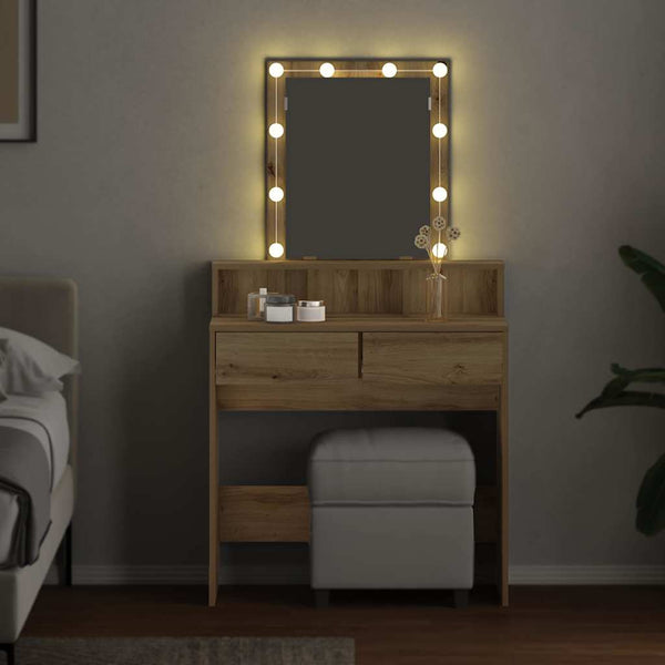 Schminktisch Artisan-Eiche mit LED-Spiegel