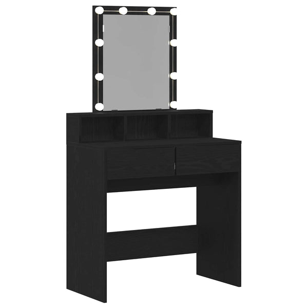 Schminktisch mit Regal Schwarz Eiche
