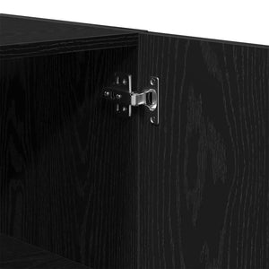 Wandschrank Schwarz Eichen-Optik 60 cm
