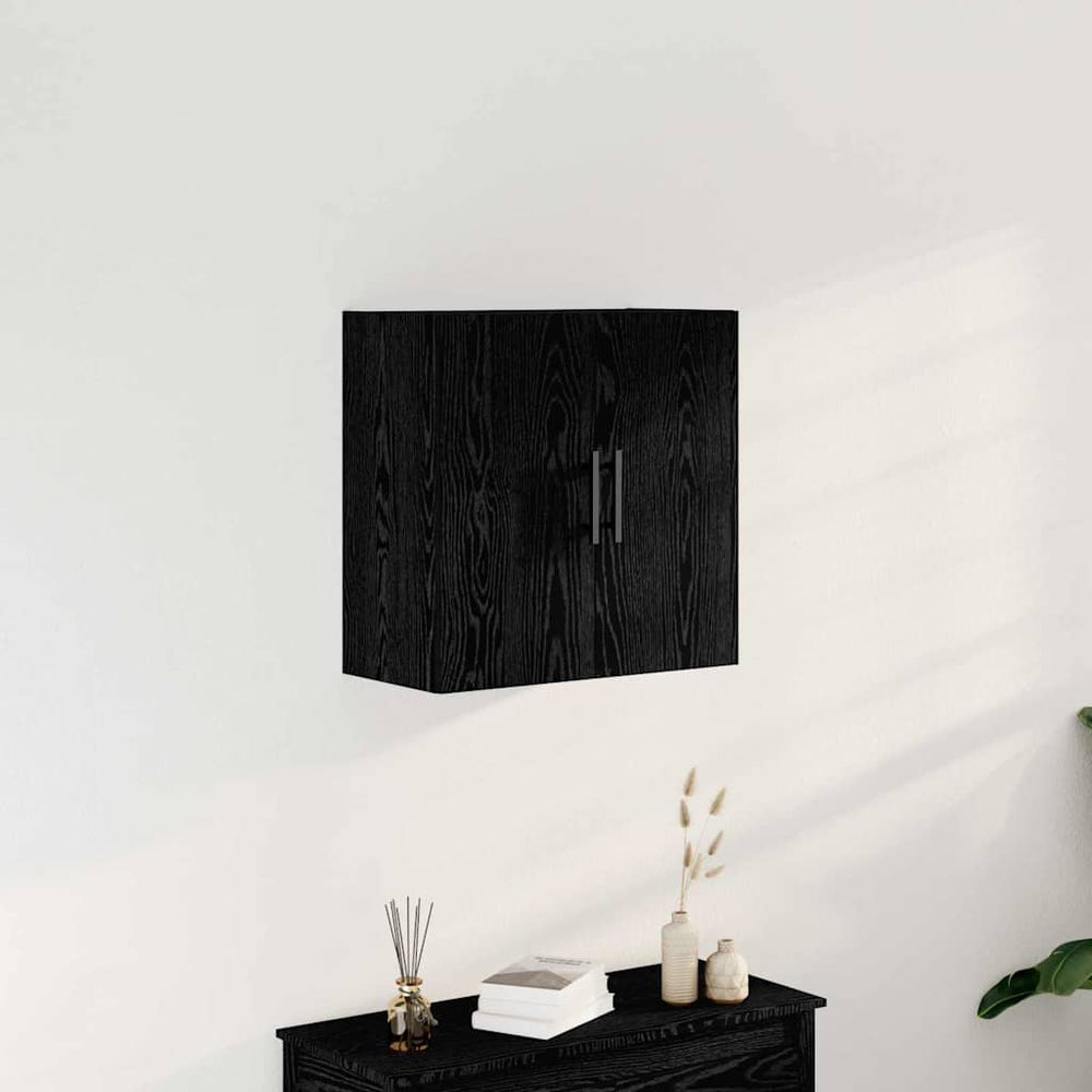 Wandschrank Schwarz Eichen-Optik 60 cm