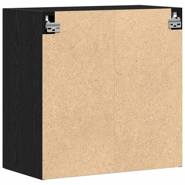 Wandschrank Schwarz Eichen-Optik 60 cm